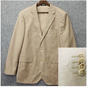 Super 150s Plain Wool Blazer Men 38R Light Beige BRESCIANI Jacket Italian Luxury